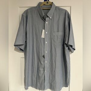 NWT Daniel‎ Cremieux Steel BlueColored Striped Button Down, size XL